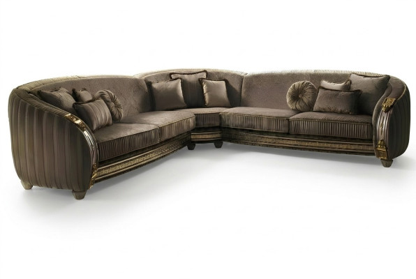 Canapé d'angle en cuir en forme de L Canapé Canapé living Suite Canapé design en coin arredoclassic