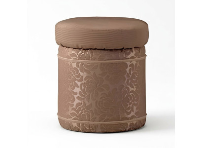 Tabouret Tabouret rembourré Étagère à pied Meubles Salon Bancs Siège Textile Marron Design