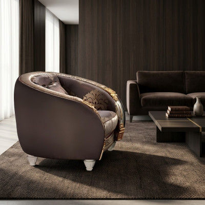 Fauteuil classique pour la télévision Canapé 1 place Canapés design en tissu Tapisserie nouvelle