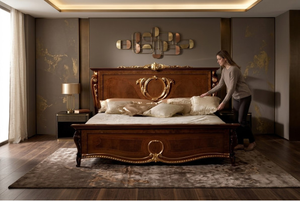 Meubles de chambre italiens, lits rembourrés, lit double, lits de design de luxe, nouveau mariage