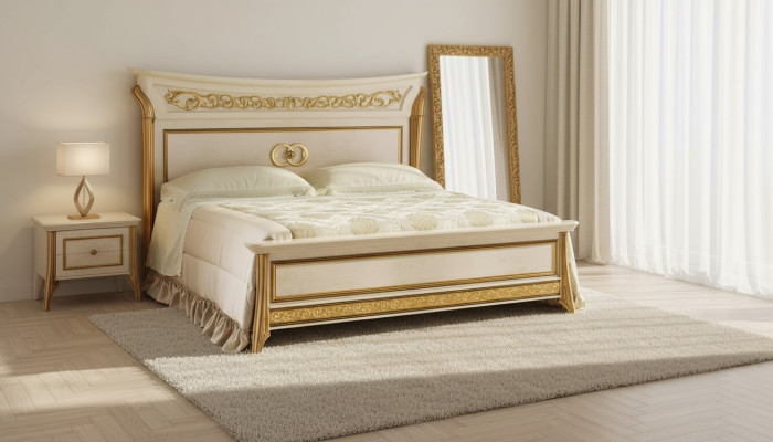 Design de lit Lit double de luxe Lits d'hôtel Chambre à coucher 180x200 Meubles arredoclassic