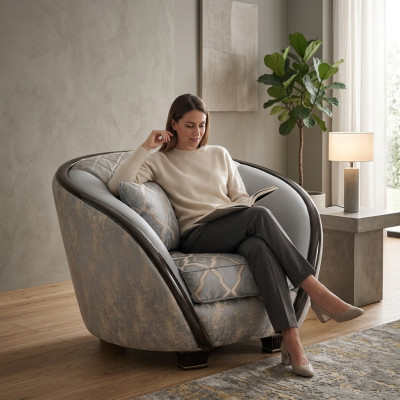 Fauteuil design, canapé en tissu, canapé, rembourrage, canapés, fauteuil, télévision, 1 place, arredoclassic.