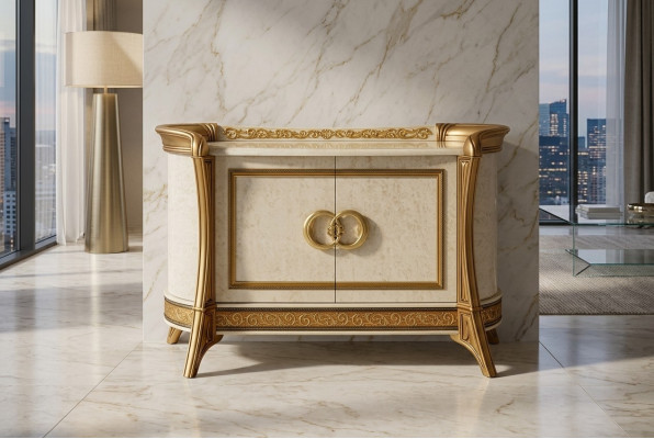 Commode Design Bois Commodes Armoire Buffet de Luxe Bahut Meuble TV Buffet Beige