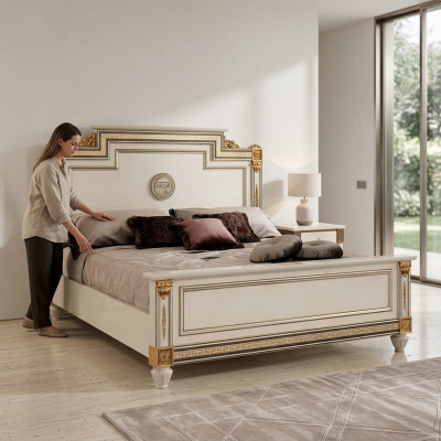 Chambre de luxe Lit Rembourrage Design Lits doubles de luxe King Size Lit d'hôtel