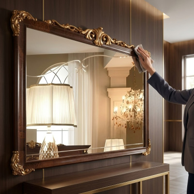 Miroir mural avec cadre en bois Design de cadre de miroir Baroque Rococo Mobilier de salon nouveau