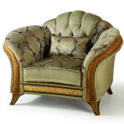 Fauteuil de club relax classique de luxe pour la télévision 1 place en tissu Arredoclassic