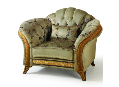 Fauteuil de club relax classique de luxe pour la télévision 1 place en tissu Arredoclassic