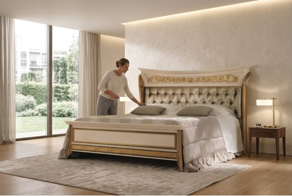 Lit Lit rembourré Lits Rembourrage Designer Hôtel Double 180x200 arredoclassic