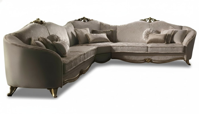 Canapé d'angle Salon paysage Canapé Sofa L-forme Tapisserie Canapés Textile arredoclassic