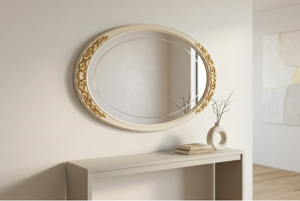 Miroir design Miroir mural Cadre en bois Miroir suspendu Meubles italiens de luxe