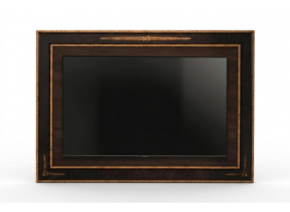 Revêtement de panneau mural TV en bois Baroque Meuble TV de luxe pour salon.