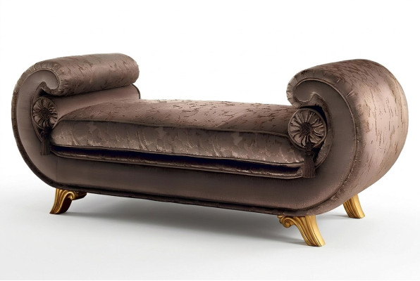 Salle de séjour Salon Mobilier Design Classique Canapé Marron Textile Chaise Longue neuf