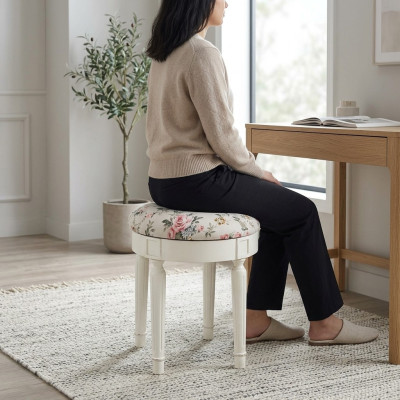 Tabouret rond Poufa Repose-pieds Tabouret rond Tabouret rembourré Tabouret d'appoint