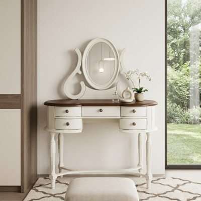 Commode Coiffeuse avec Miroir mural Coiffeuse Consoles Tables Table de chambre
