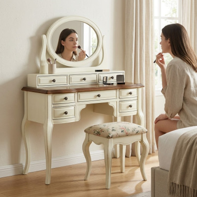 Revêtement de siège Tabouret Tissu en bois Style Designer neuf