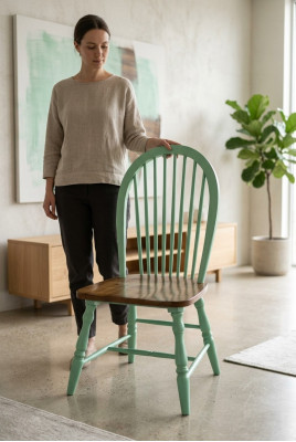 Chaise Design de Luxe Rembourrage Bois Massif Bureau Salle à manger Chaises Siège Lehn