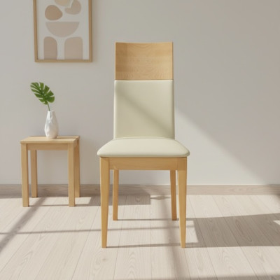 Chaises Chaise Fauteuil en bois massif Textile Fauteuil en bois Cuir neuf Salon Tapisserie
