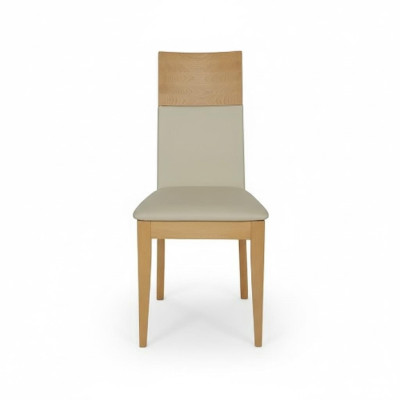 Chaises Chaise Fauteuil en bois massif Textile Fauteuil en bois Cuir neuf Salon Tapisserie