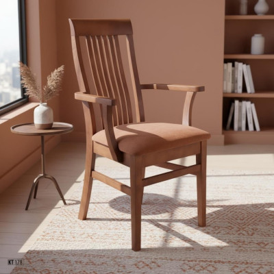 Chaises Chaise Fauteuil Textile Bois massif Cuir Salon Fauteuil rembourré