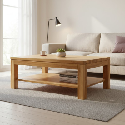 Table basse Table en bois Bois massif Table d'appoint Table 120x80 Tables basses