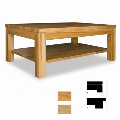 Table basse Table en bois Bois massif Table d'appoint Table 120x80 Tables basses