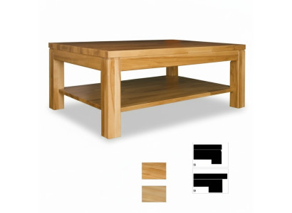 Table basse Table en bois Bois massif Table d'appoint Table 120x80 Tables basses