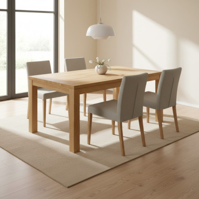 Table Table à manger Meubles massifs Salle à manger 200x100cm Bois naturel Bois massif nouvelles Tables