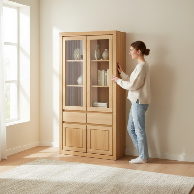 Vitrine Vitrines Armoire Vitrée Étagère Armoire en Bois Système de Rangement pour Armoire Étagères Salon