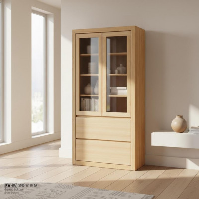 Vitrine Vitrines Armoire Étagère Armoire en bois Système de placard Étagères Salon Vitrine en verre