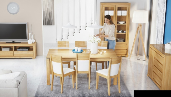 Table à manger en bois Tables Salon Salle à manger Table 180x90cm Solide Tables à manger en bois massif
