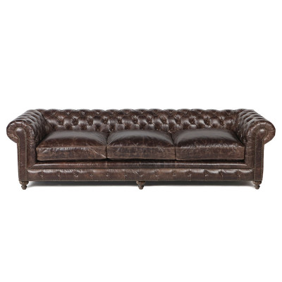 Canapé Chesterfield marron en tissu pour canapé en cuir, canapés en tissu, suite rembourrée Big XXL