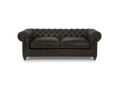 Canapé 3 places de designer Chesterfield marron pour salon