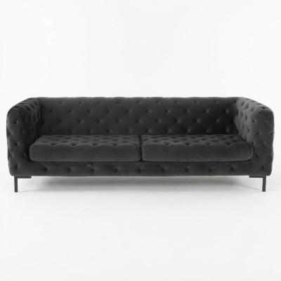 Concepteur Canapé Noir Trois Places style Chesterfield moderne trois places