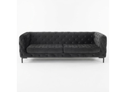Concepteur Canapé Noir Trois Places style Chesterfield moderne trois places