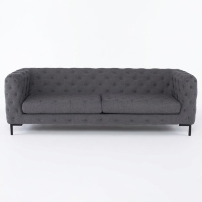 Tissu d'ameublement gris Chesterfield 3 places canapé de luxe pour salon