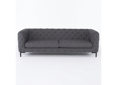 Tissu d'ameublement gris Chesterfield 3 places canapé de luxe pour salon