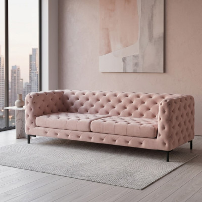 Canapé Chesterfield Canapé Tissu en cuir Canapés Suite 3 places
