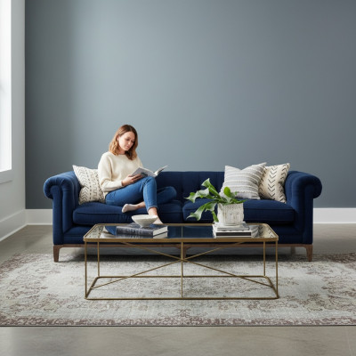 Canapé Chesterfield en cuir Tissu Canapé Housse Canapé Tissu Suite 4 places