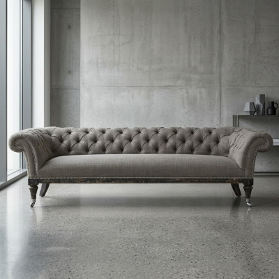 Canapé Chesterfield Tissu Canapé en Cuir Revêtement Canapé Suite 4 Places
