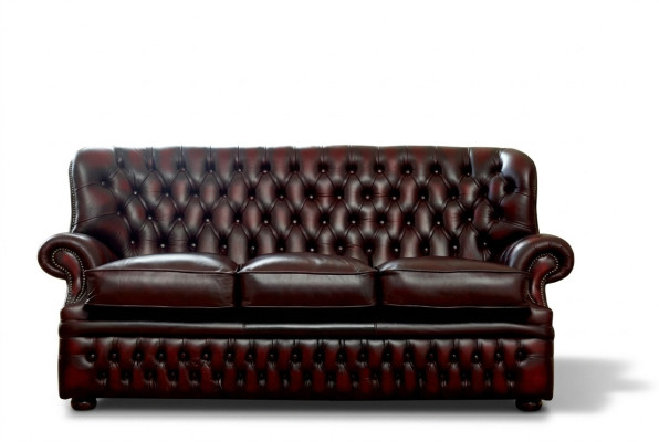 Brown Chesterfield canapé de designer de style ancien 3 places pour le salon