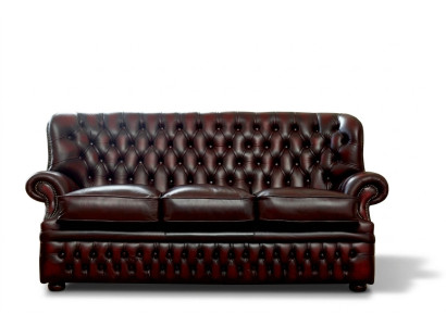 Brown Chesterfield canapé de designer de style ancien 3 places pour le salon