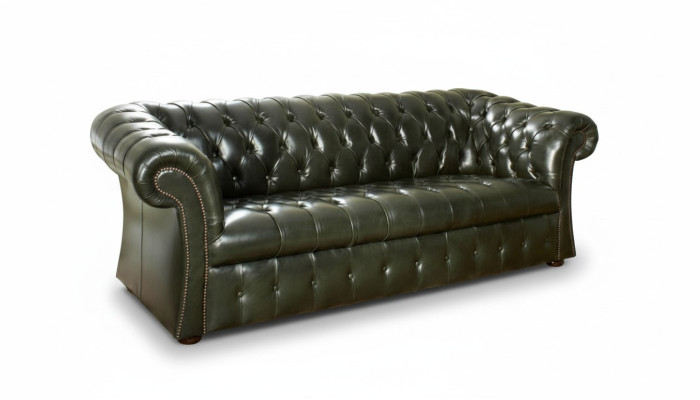 Canapé de luxe 3 places Chesterfield vert design