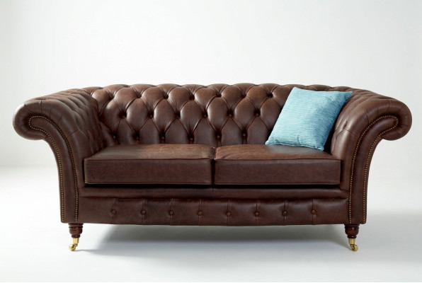 Canapé Club Chesterfield pour hommes, canapé en cuir rembourré 2 places, marron, NEUF jvmoebel ®