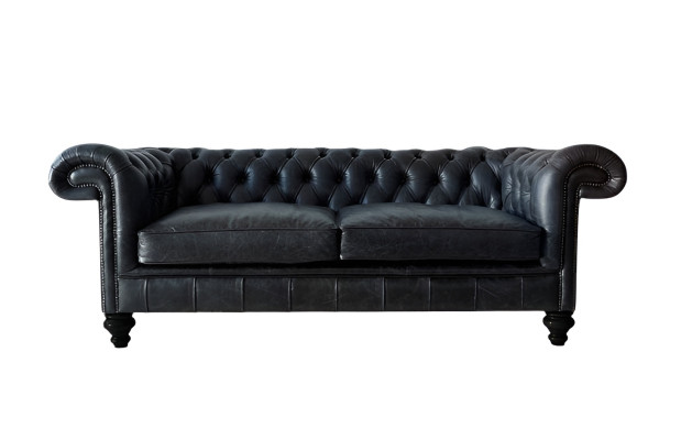 Designer canapé Chesterfield gris 3 places de luxe pour salon