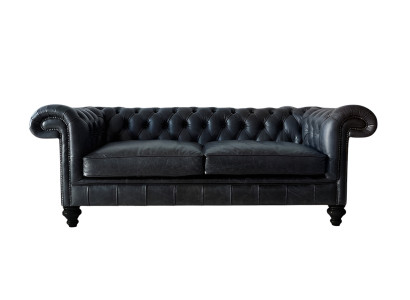 Designer canapé Chesterfield gris 3 places de luxe pour salon