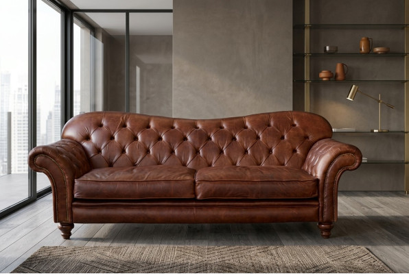 Canapé de salon Chesterfield de luxe Marron Canapé Siège Tissu Canapés neufs
