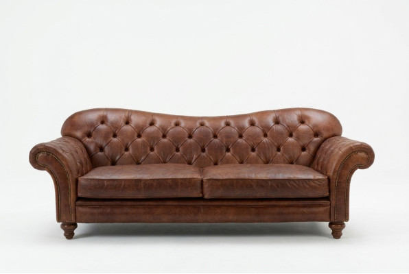 Canapé de salon Chesterfield de luxe Marron Canapé Siège Tissu Canapés neufs