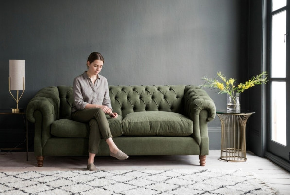 Revêtement Vert Chesterfield trois places design de luxe canapé trois places