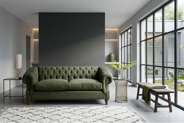 Revêtement Vert Chesterfield trois places design de luxe canapé trois places