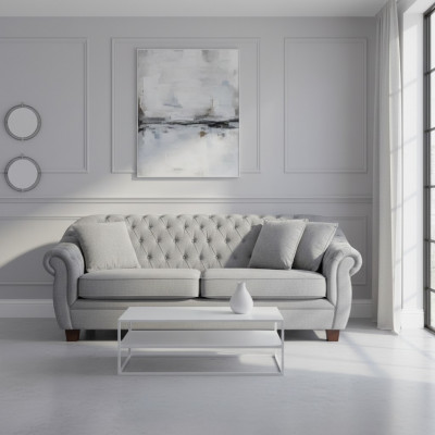 Canapé canapé Chesterfield Tissu d'ameublement Canapés Ensemble de tapisserie 3 places